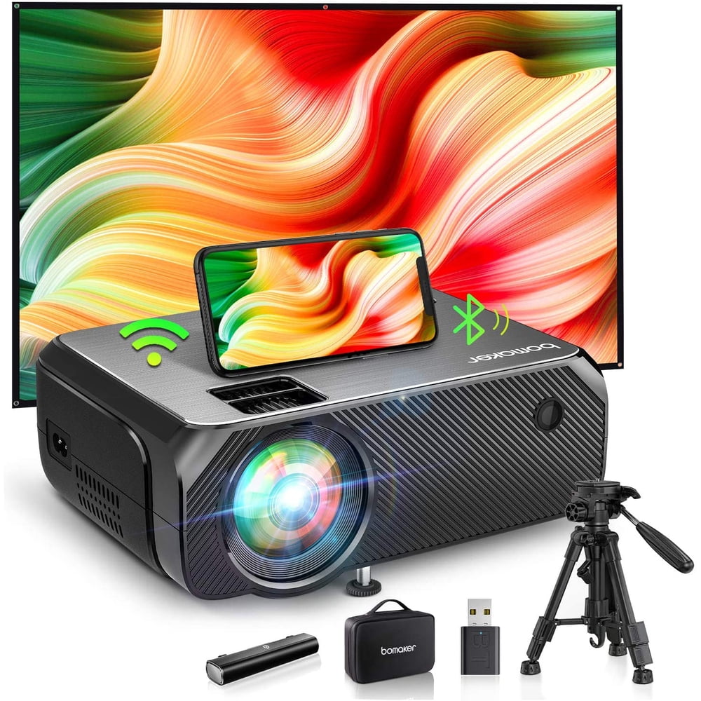 Bomaker 2021 Upgraded Native HD WiFi Mini Projector, Native 1280x720P