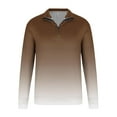 thumbnail image 6 of LODIENY Big and Tall Regular Fit Ombre Shirts for Men Casual 1/4 Zip up Long Sleeve Stand Collar Pullover Sweatshirts Lightweight Trendy Athletic Tops Coffee XXXL, 6 of 6