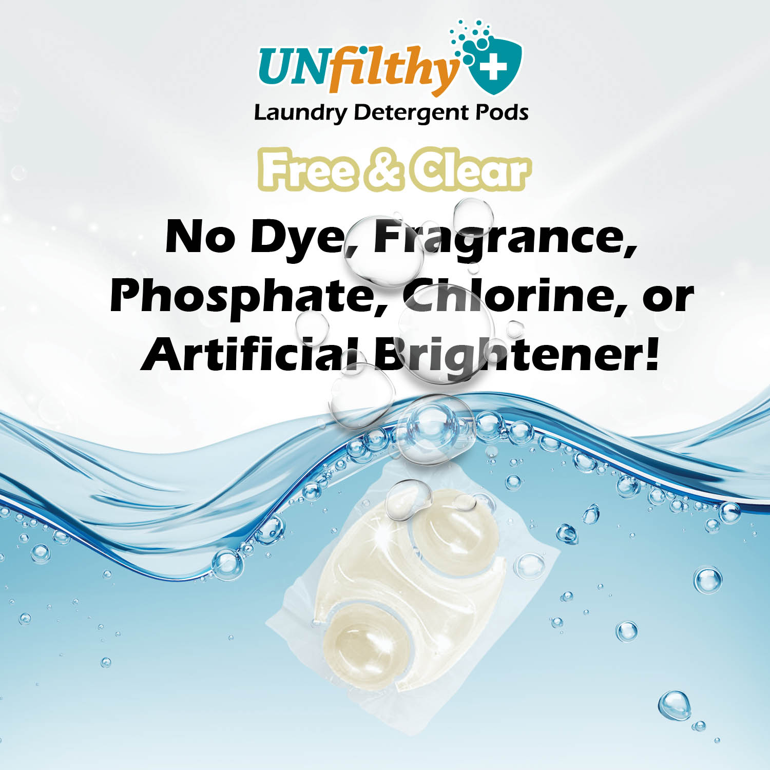 UNfilthy Laundry Detergent Pacs - Free & Clear (120 pacs)