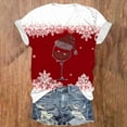 thumbnail image 2 of LIaqionyy Christmas Tops for Women Sparkly Print Holiday Tshirt Short Sleeve Shirts 2024 Xmas Outfits, 2 of 3