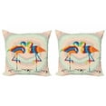 thumbnail image 1 of Ambesonne Flamingo Throw Pillow Cover 2 Pack, Valentines Funky Birds, 16", Multicolor, 1 of 6