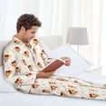 thumbnail image 6 of Naloa Funny Corgi Men’s Pajamas Set - Long Sleeve Button Down Sleep Shirt and Pajama Bottoms Sleepwear Set-X-Large, 6 of 7