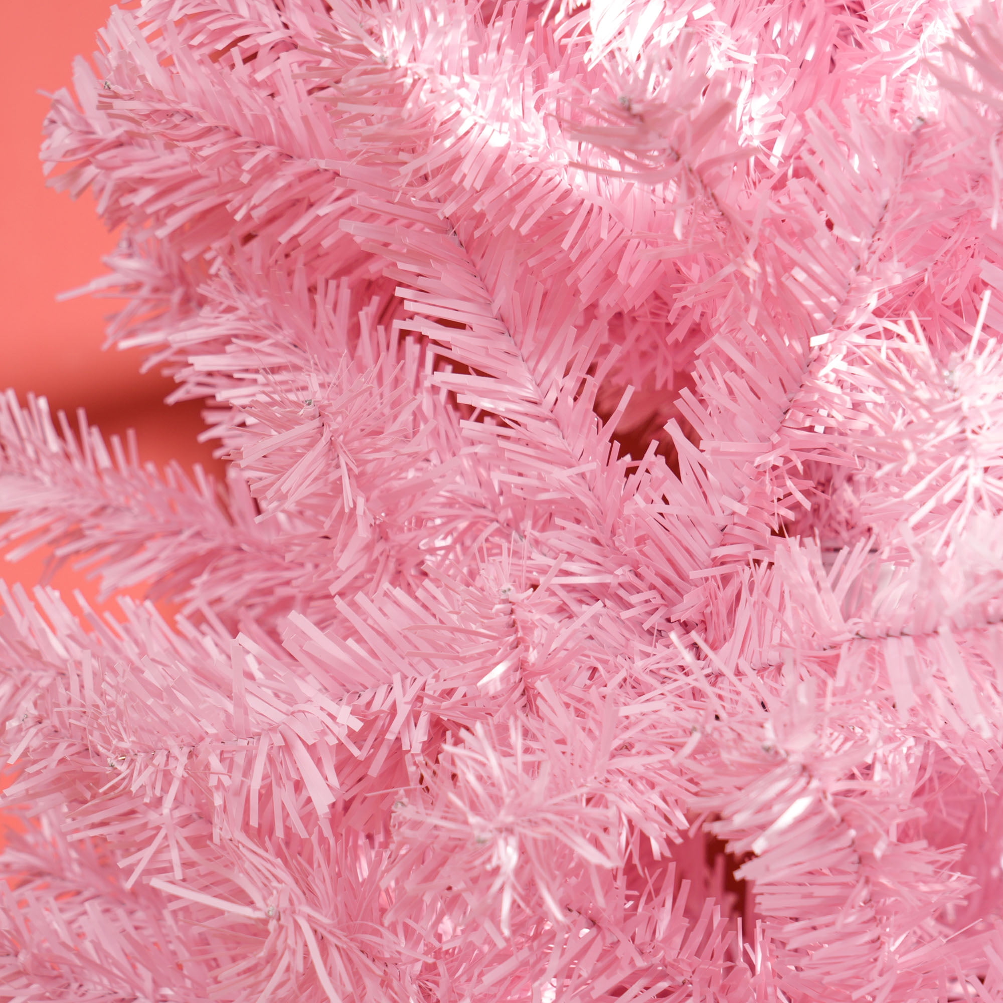 8' Tall Unlit Slim Douglas Fir Artificial Christmas Tree with 1168 Realistic Branch Tips, Pink