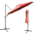 thumbnail image 2 of Costway 11ft Patio Offset Umbrella Cantilever Rotation Aluminum Tilt Cross Base Orange, 2 of 10