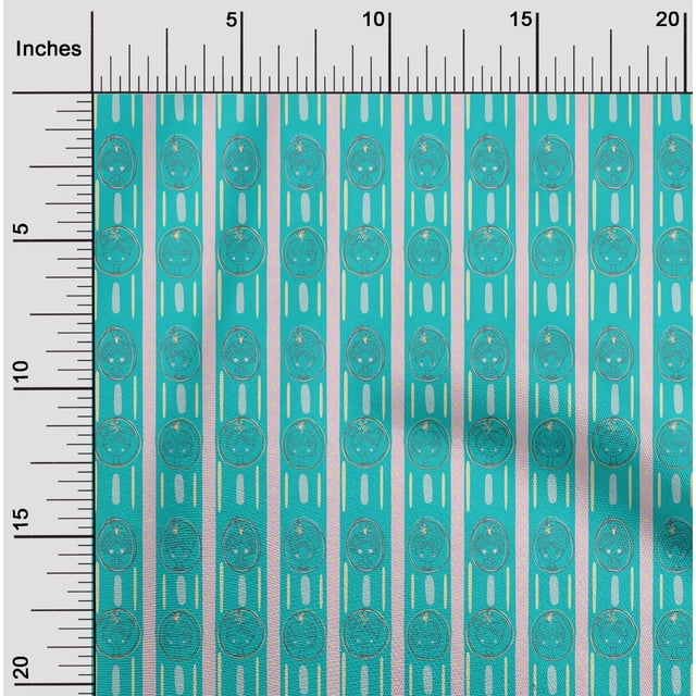 oneOone Coton Popeline Turquoise Bleu Tissu Rayé & Femmes Face Robe Tissu Tissu Imprimé par la Cour 56 Pouces de Large