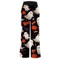 thumbnail image 5 of Fiaer,Halloween Wide Leg Plus Size Pants for Women,Women's Pumpkins Printed Baggy Elastic Waist Trousers,Ladies Drawstring Trendy Lounge Joggers Pink XXL, 5 of 5