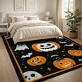 thumbnail image 3 of ODIKA 8'x10' Washable Area Rug Halloween Ghost Pumpkin Bat Skull Welcome Doormat Fiber Door for Dining Room, Large Office, Lounge, Non-Slip Chair-Friendly Mat, 3 of 7