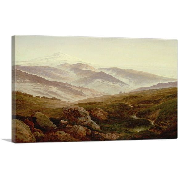 ARTCANVAS Memories of the Giant Mountains 1835 Canvas Art Print by Caspar David Friedrich - Size: 26" x 18" (0.75" Deep)