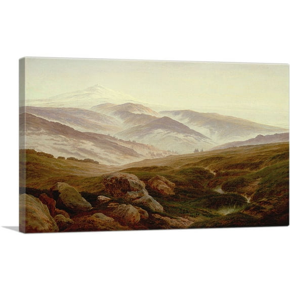 ARTCANVAS Memories of the Giant Mountains 1835 Canvas Art Print by Caspar David Friedrich - Size: 12" x 8" (0.75" Deep)
