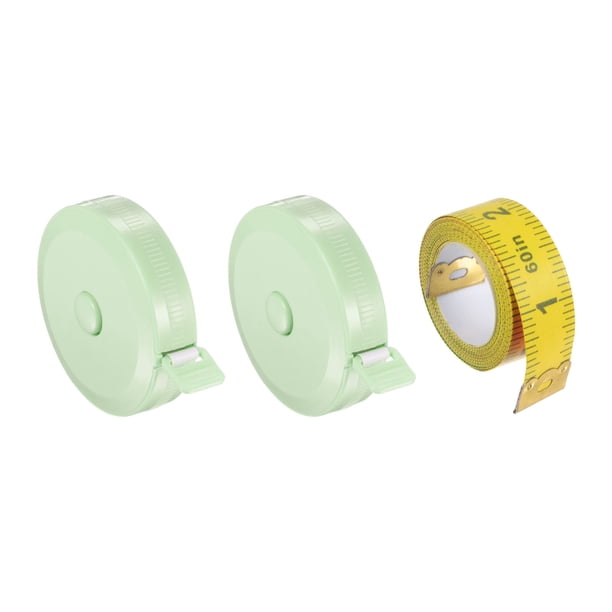 Suave Cinta Métrica Juego 150cm y 200cm Retráctil Medición Regla con 150cm Multicolor Suave Regla para Cuerpo Tela Costura, Fresco Verde Nórdico Verde