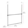 thumbnail image 2 of Oceanstar Design Group ACR1538C 2-Tier Portable Adjustable Closet Hanger Rod- Chrome, 2 of 2