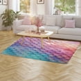 thumbnail image 3 of Colorful Gradient Fish Scale Texture Mermaid Area Rugs Carpet Suitable for Living Room Kitchen Bedroom Laundry Room Home Decorations, 3 of 7