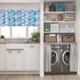 thumbnail image 3 of LALILO Kitchen Curtain Valance Watercolor Rainbow Scales Rod Pocket Window Curtain 52"x 18" Set of 2, 3 of 7