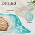 thumbnail image 2 of Teal Beige Ombre Coastal Pillow Covers, Linen Long Throw Pillow Case, Nautical Beach Starfish Coral Summer Holiday Pillow Protector Decorative Cushion Cover for Living Room/Bedroom 16" x 24", 2 of 8