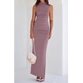thumbnail image 3 of BTFBM Womens Two Piece Outfits Summer Lightweight Mock Neck Sleeveless Knit Tops Maxi Skirt Set Going Out Dress, 3 of 9