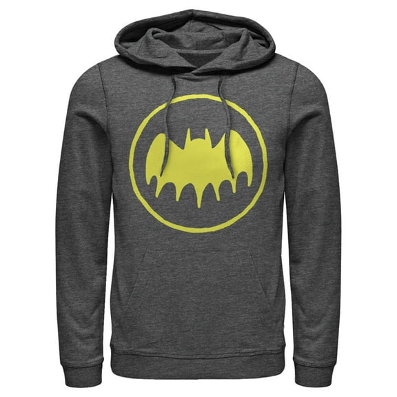 Men's Batman Logo Cute Cartoon  Pull Over Hoodie Charcoal Heather Large