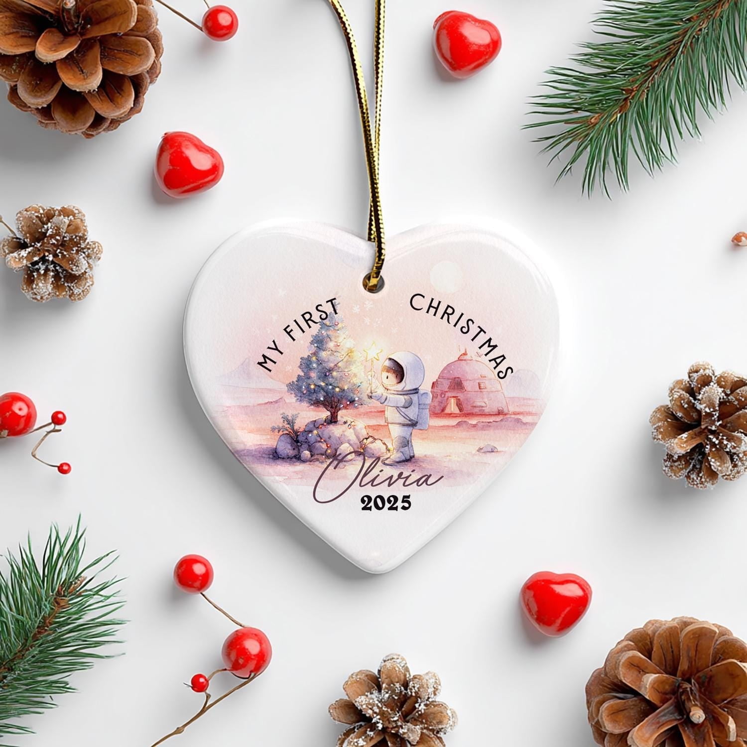 Personalized My First Christmas Ornament 2025 : Custom Baby Name for Nursery DÃ©cor
