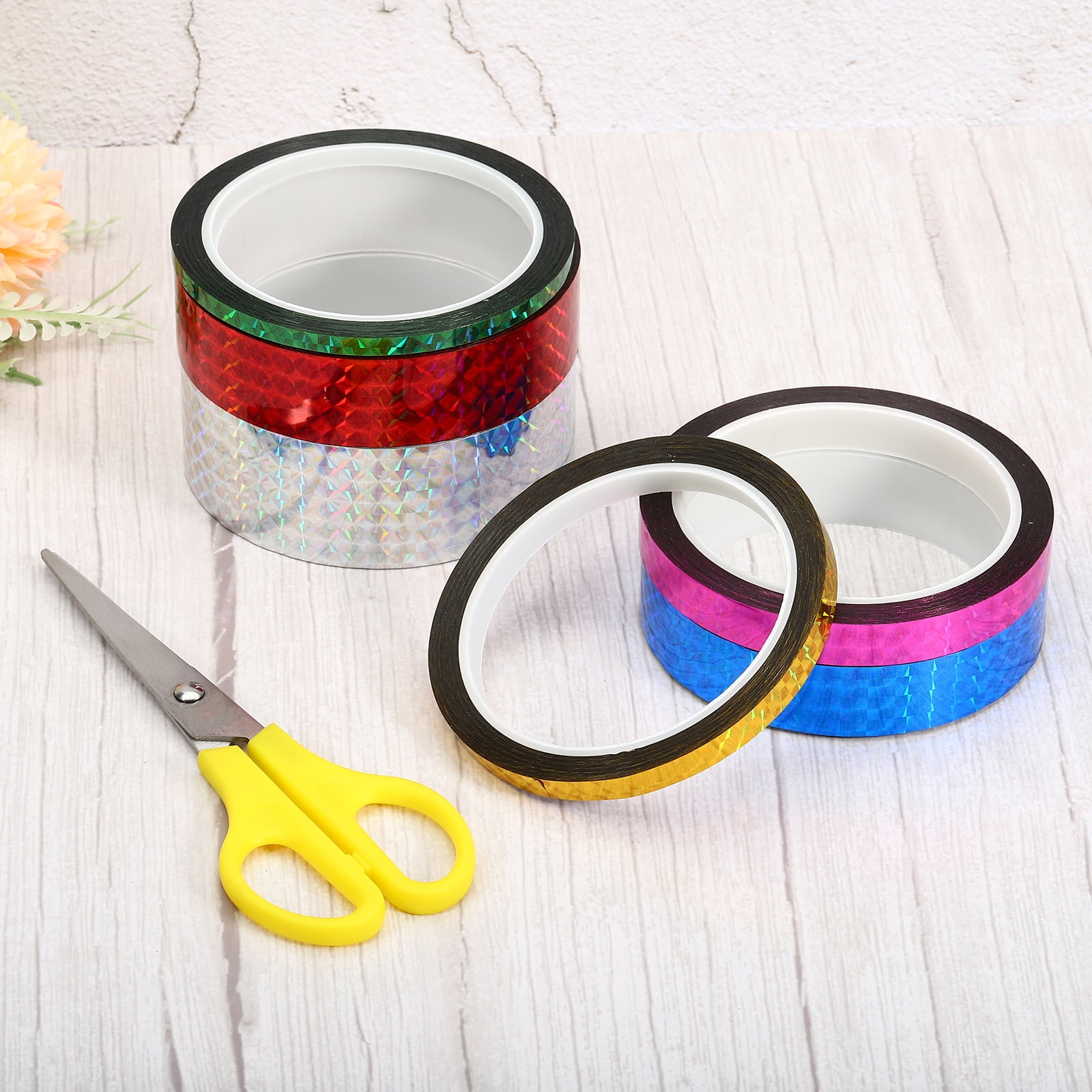 PATIKIL Holographic Washi Tape - 0.59 Inch X 10.93 Yards Yellow Masking Tape For DIY Crafts, Journals, Decor