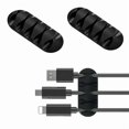 thumbnail image 3 of Cable Cord Wire Organizer Silicone USB Cable Winder Management Clips Self Adhesive for Mouse Keyboard Headset For iPhone Huawei, 3 of 6