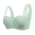 thumbnail image 2 of Crunowin Women's Bra With Wide Shoulder Strap, Back Buckle Breathable and Comfortable Wirefree Bra Green 40/90, 2 of 4