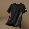 thumbnail image 5 of Men's Short Sleeve T-Shirts Lightweight Breathable Crew Neck Classic Basic T Shirts Summer Comfy Regular Fit Gym Workout Tees Black L, 5 of 5