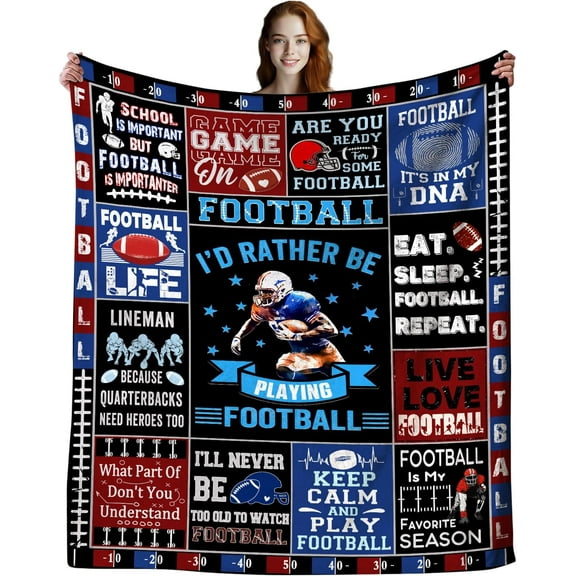 Football Gifts for Boys 8-12,Sport Football Blanket Football Team Gifts,Unique Football Stuff Football Accessories Decor Gifts for Men Boys Adult Football Lovers 50"x40"