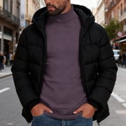Men's Base Layer Shirt Long Sleeve Turtleneck Solid Pullover Tops Purple 2XL