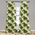 thumbnail image 5 of Ambesonne Floral Curtains, Silhouettes of Roses Art, Pair of 28"x63", Army Green and Dark Grey, 5 of 5
