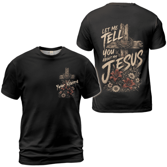 Primeprint Custom LLC Personalized Jesus Unisex T-shirt Multicolor, Religious Inspirational Shirt for Men and Women