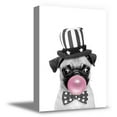 thumbnail image 1 of Awkward Styles Cute Pug with Pink Bubble Gum Fine Art Lovely Pug Design Cute Dogs Blowing Bubble Gum Art Baby Dog Artwork Animal Print Canvas Wall Art Gift Painting Art Pug Poster Gifts Collection, 1 of 7