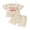 Apricot, variant on BemeyourBBs Toddler Baby Girls Birthday Outfits 1 2 3 4 Years Old Birthday Summer Clothes Short Sleeve Letters Bow Print T Shirt Tops and Elastic Waist Pockets Shorts Set
