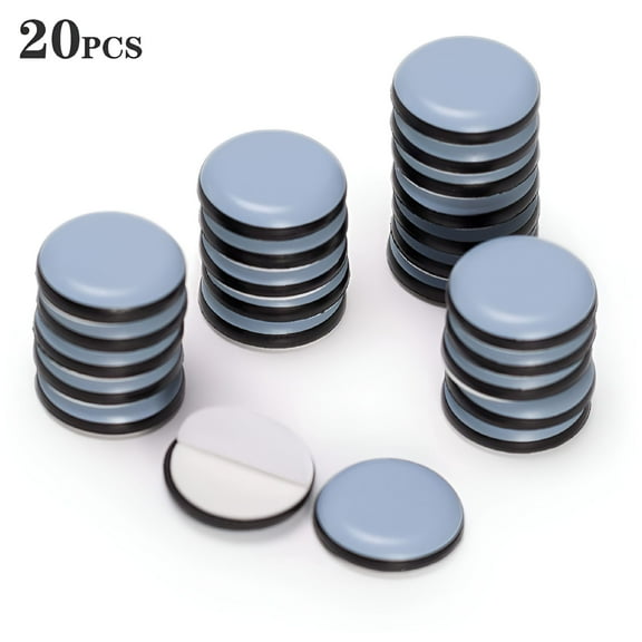 XIBUFE 2026 New 20 Pack Stick Furniture Sliders,1 Inch Adhesive Furniture Glides Chair Leg Slides for Carpet Tile Hardwood Easy&Safely-Best Floor Protector