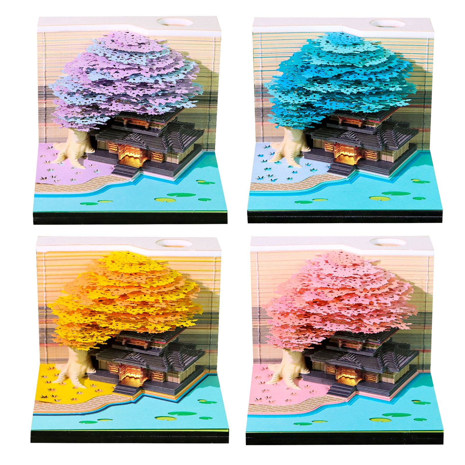 Twenty twenty six Illuminated Weekly Planner Three-dimensional Flowering Flower Paper Art Note Pad Split Panes Permanent Special Paper