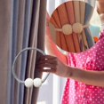 thumbnail image 2 of Curtain Tiebacks,Magnetic Curtain Tiebacks Pearl Ball Curtain Drapes Clips Rope Holdbacks for Home Office,2 Pieces (White), 2 of 5