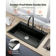 thumbnail image 2 of VEVOR 33 inch Granite Kitchen Sink Top Mount Single Bowl Drop-In Basin for RV Bar, 2 of 9