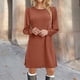 thumbnail image 3 of Vestido de punto para mujer - Vestido túnica informal de manga larga abullonada y cuello redondo para otoño/invierno, 3 of 6
