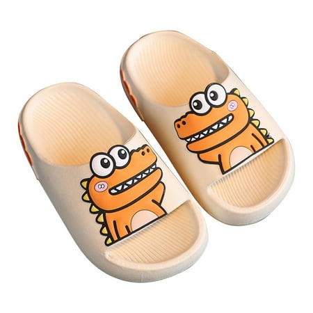 

Gibobby Kids House Slippers Non-Slip Quick Drying Open Toe Super Soft Thick Sole Sandals Home Shower Bathroom Slipper for Toddler Little Kids(White 24)