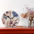 thumbnail image 2 of 10" Artistic Round Wall Decorative Desk Clock Wall Clock Home Decor Dusty Pink Peonies, 2 of 7