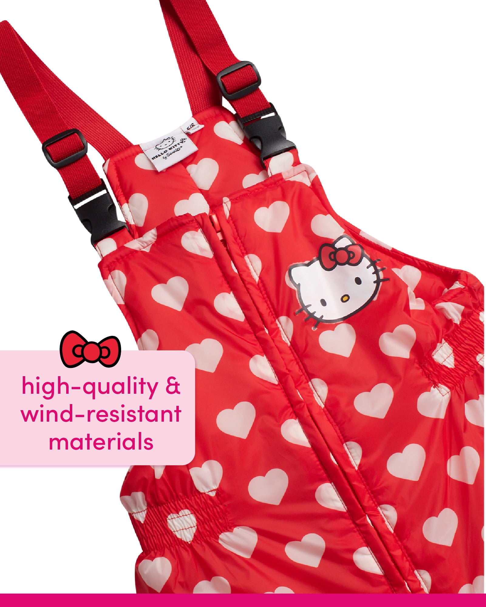 Hello Kitty Little Girls' Ski Set - 2 Piece Ski Jacket and Snow Bib Pants Set for Girls (3T-7)
