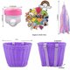 thumbnail image 2 of Cesta para bicicleta delantera para cama infantil, juego de 4 cestas para bicicleta para cama con correas de cuero, timbre para bicicleta, serpentinas, pegatinas, regalos para niños, 2 of 5
