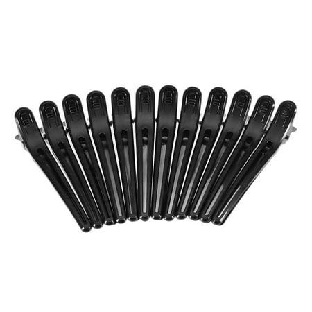 12Pcs Black Hair Grip Clips Hairdressing Sectioning Cutting Clamps Professional Plastic Salon Styling Hair Grip