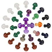 Spencer 5Pcs Mini Crystal Quartz Mushroom Stone Carved Reiki Healing Gemstone Crafts for Garden Yard Flower Pot Decor