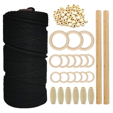 1 Set Macrame Cord Boho Style Handicraft Easy to Make Macrame Plant Hanger Kit for Beginners