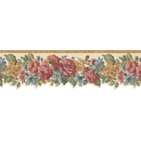Rose Peony Floral Wallpaper Border VC805B
