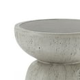 thumbnail image 6 of LuxenHome Rustic Off White and Gray Round 19.7-Inch Tall MgO Side Table, Indoors and Outdoors, 6 of 8