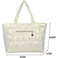 thumbnail image 6 of CoCopeaunt Large Quilted Tote Bag with Zip for Women Lightweight Winter Down Cotton Padded Plaid Shoulder Bags Down Padding Handbags with 2 inner Pockets and an Outer Zip Pocket, 6 of 6