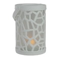 thumbnail image 4 of Northlight LED Lighted Flickering Mosaic Lantern with Handle - 6.5" - White, 4 of 6