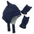 thumbnail image 6 of N'Ice Caps Toddler Boys Baby Fleece Hat Mitten Winter Set with Ears - Infant Kids Sherpa Lined Navy, 6 of 11