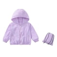thumbnail image 3 of Curuila Child Girls Sun Jacket Long Sleeve Solid Color Hooded Zip Up Coat For Girls Summer Lightweight Comfortable Outerwear Size 6-7 Years, 3 of 9