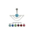 thumbnail image 1 of Dangler Chains Belly Button Ring with Gem, 1 of 1